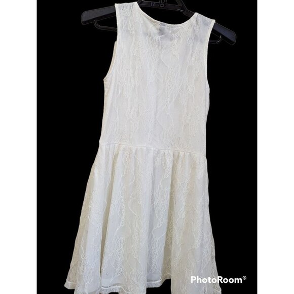 H & M Divided White Lace Party cocktail exposed zipper size S sleeveless  mini - Picture 2 of 7